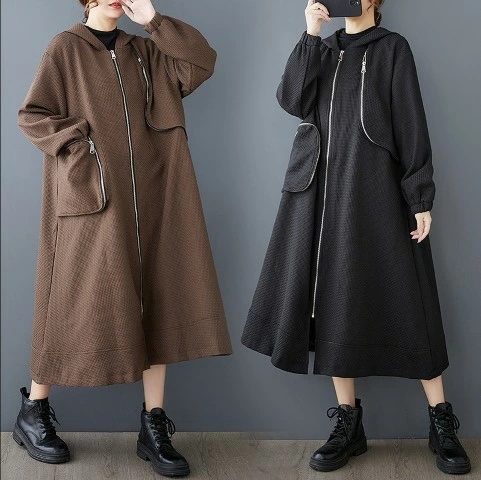 安いベストセラーロングワンピース 長袖 シンプル カジュアル ゆったり フード付き 無地 レディース【大きいサイズ レディース 春夏 結婚式 きれいめ タイト フォーマル 大人 チュニック one