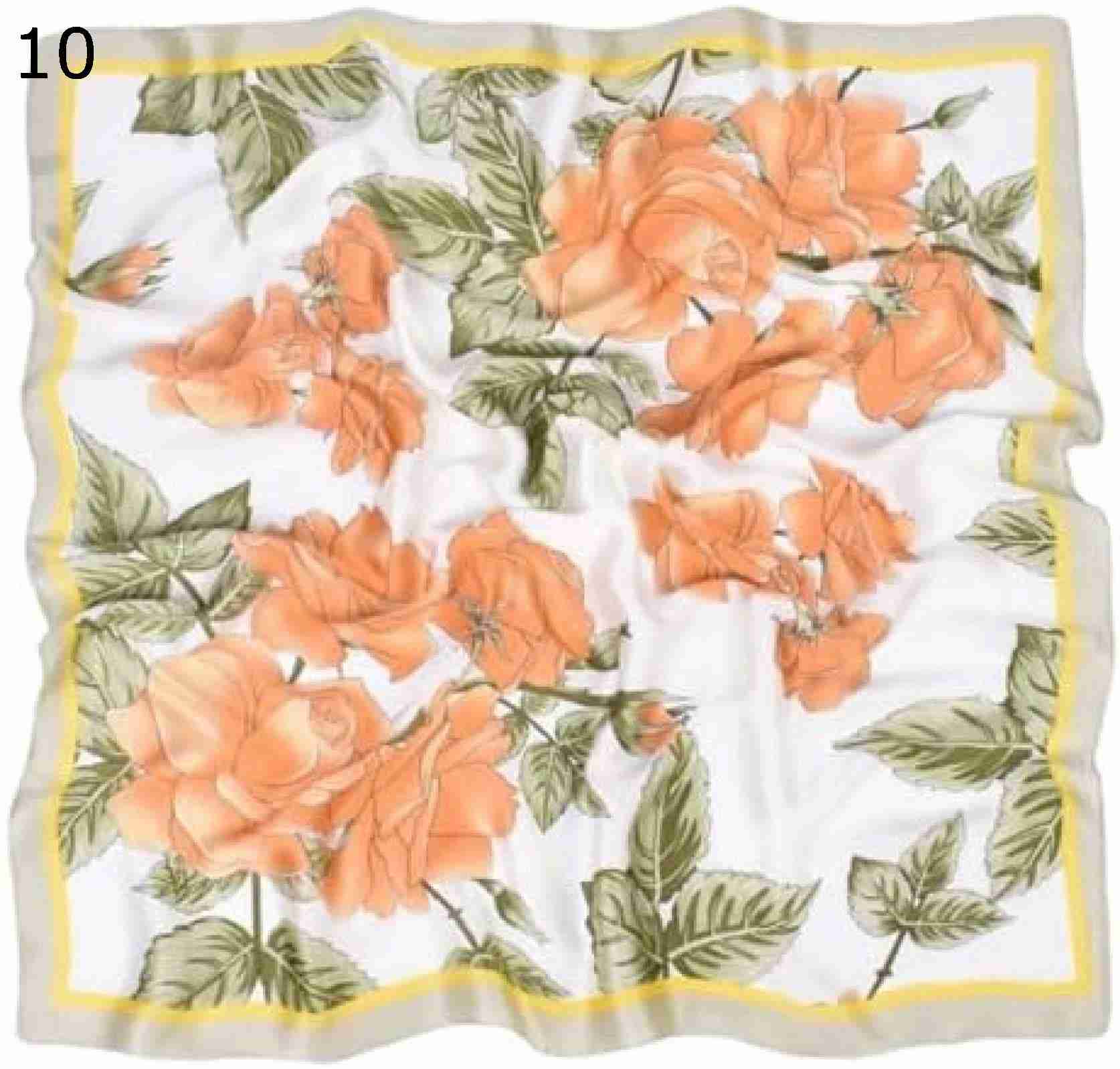 【20%OFFクーポン～】70*70 センチメートル小さな正方形のスカーフフラワープリントサマーバッグ飾るヘアネクタイバンドスカーフ女性