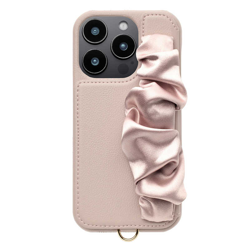 CCCフロンティア　Classy Scrunchie Case for iPhone 16 Pro ピンク　UNI-CSIP24MP-2CSPK