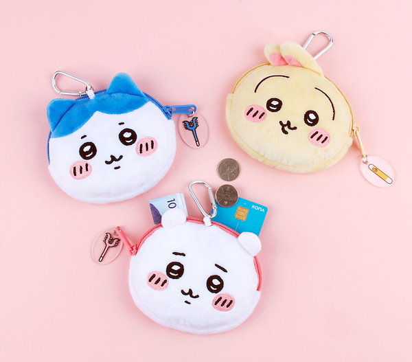 ちいかわ　うさぎ　小銭入れ　パスケース　ポーチ　キーホルダー　韓国CGV限定 うさぎちいかわ ぬいぐるみパスケースポーチ2 ハチワレ くりまんじゅう うさぎ モモンガ キャラクター 可愛い インテリア  3980円以上購入で送料無料 組み合わせOK なんかちいさくてかわいいやつ かわいい カラビナ付きで使いやすい ちいぽけ | 静屋（ネット通販事業部）