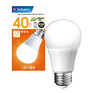 Verbatim バーベイタム LED電球 E26 40W相当 電球色 (広配光 定格寿命40000時間 密閉器具対応) LDA5L-G/V6
