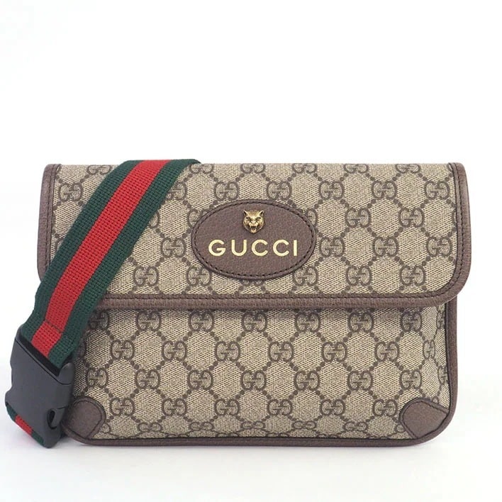 【新品同様】グッチ ネオ ヴィンテージ GG柄 GGスプリーム×ウェブ 男女兼用 【ボディバッグウエストポーチ】
