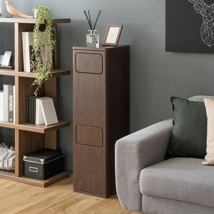 ゴミ箱 20L×2 プッシュ式 木製 2段ダストボックス Empro エンプロー DB-960R-BR ブラウン