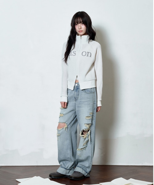 【AS"ON】 SKY DAMAGE PANTS 正規品