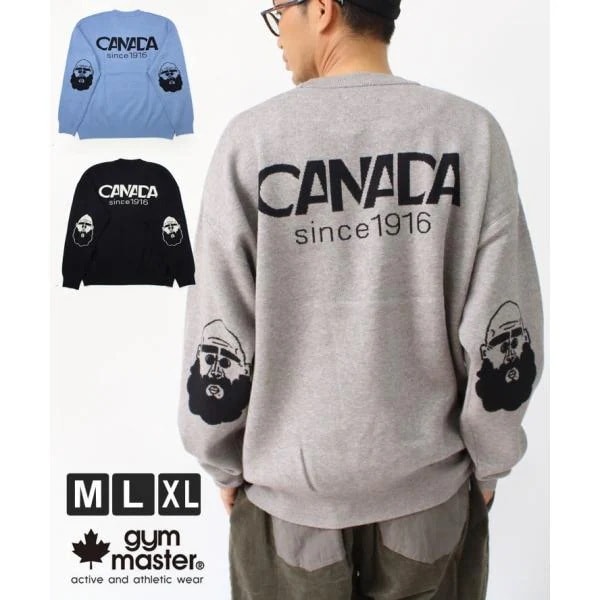 ニット セーター メンズ ひじおじさん 厚手 ジャガードニット ひじおじさんクルーネック G421726 【セール品の為返品・交換不可商品】