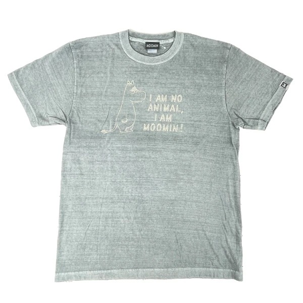 ムーミン ピグメント刺繍Tシャツ(L) グレー アパレル MOOMIN_4445-mm-9110