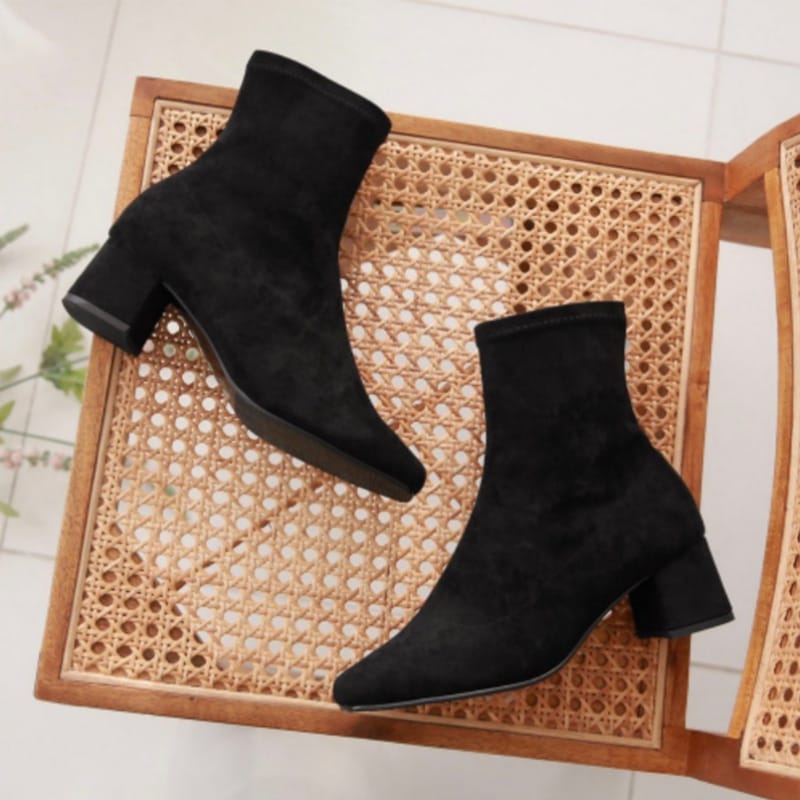 韓国公式ブランド MAC MOC / Fur Span Black ブーツ