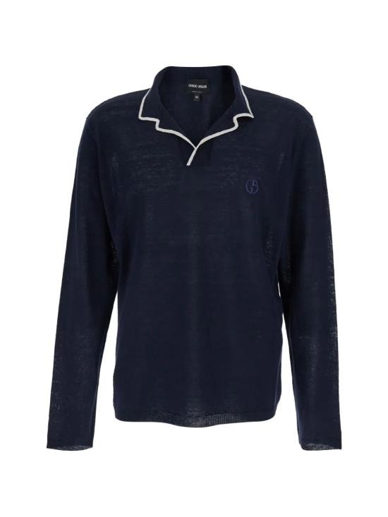 GIORGIO ARMANI Men Sweater GM003140 AF24710 FB010 LIGHT BLUE IVORY