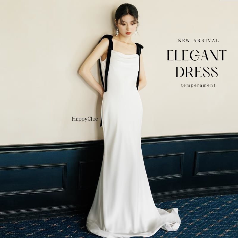 パーティードレス 結婚式 ワンピース 白 ロングドレス ウェディングドレス 二次会 花嫁ドレス 海外挙式 二次会ウエディングドレス エンパイア 前撮り ドレス レディース ブライダル 白ドレス 成人式