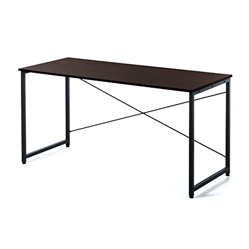 サンワダイレクト シンプルワークデスク 幅140cm奥行60cm モニターアーム対応 組立簡単 パソコンデスク ダークブラウン 100-DESKF005BR