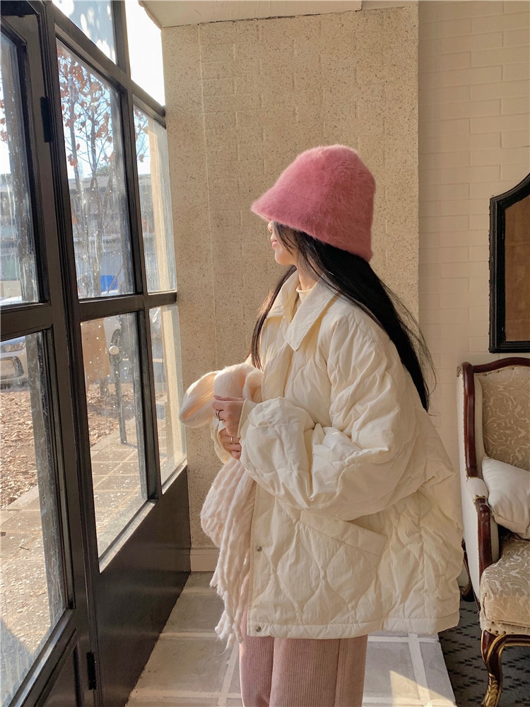 ふっくら中綿 あたたかい 冬 防寒あったか暖かいかわいい ブルゾン厚手アウターBF風スタンドハイネック無地羽織る ファッション系大人ゆったりカジュアルストリート にサイズ丈シルエット秋レディース黑白