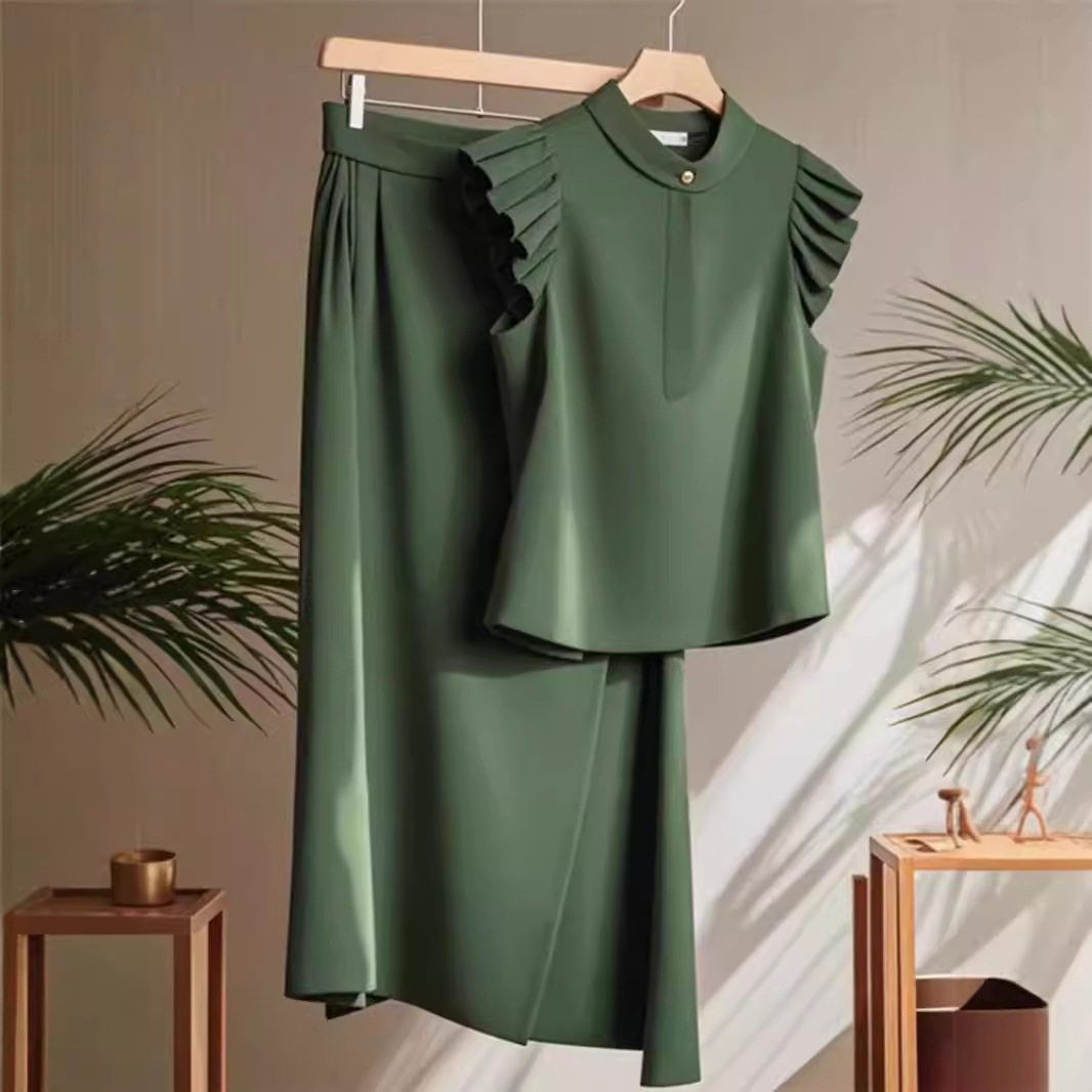 美しい女神スタイルの完全なセットとクールでハイエンドの緑の飛ぶ袖のセット