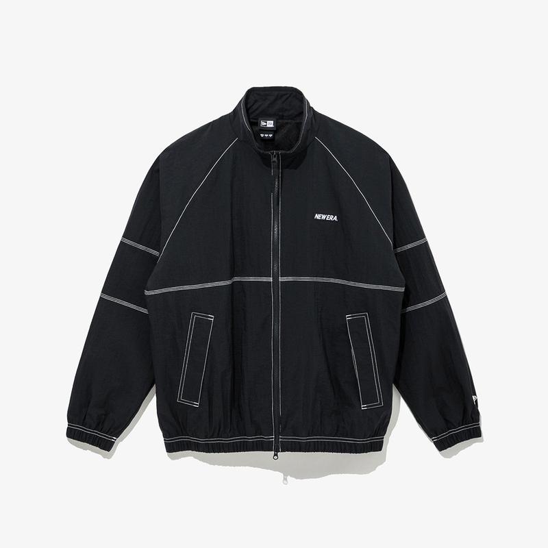 コントラストステッチ ナイロンジャケット ブラック 14741951