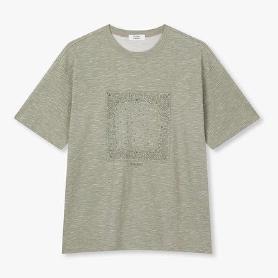 [MEN] バンダナプリントスラブ半袖Tシャツ91M6222321