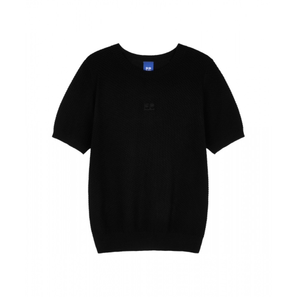 FREI 女性用ベーシックロゴハーフニット (BLACK)