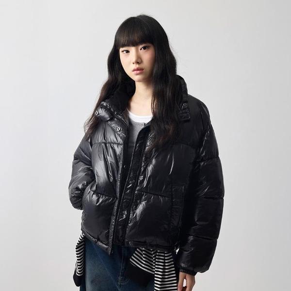 HC04 女性 フォレスト ショート キルティング 女性 フォレスト ショート キルティング ジャンパー_光沢ブラック 10540-1 (S43263596)