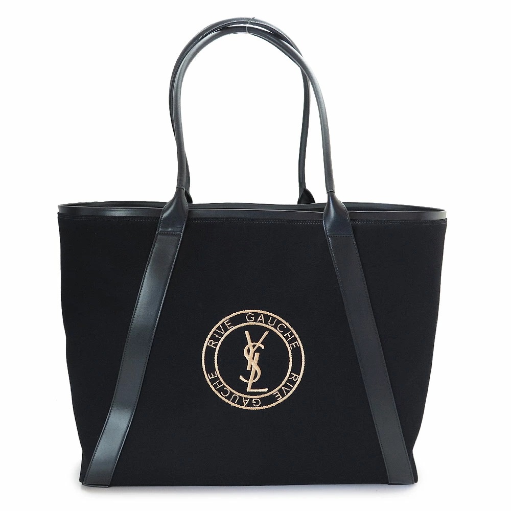 トートバッグ メンズ リヴゴーシュ ロゴ ショルダーバッグ キャンバス ブラック＋ゴールド A4サイズ収納可 780096 FAC3I 1075