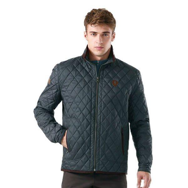 カジュアル 男女兼用 ジップアップ キルティング 軽量 パディング ジャンパー キルティング ジャケット グレー FZ715-3