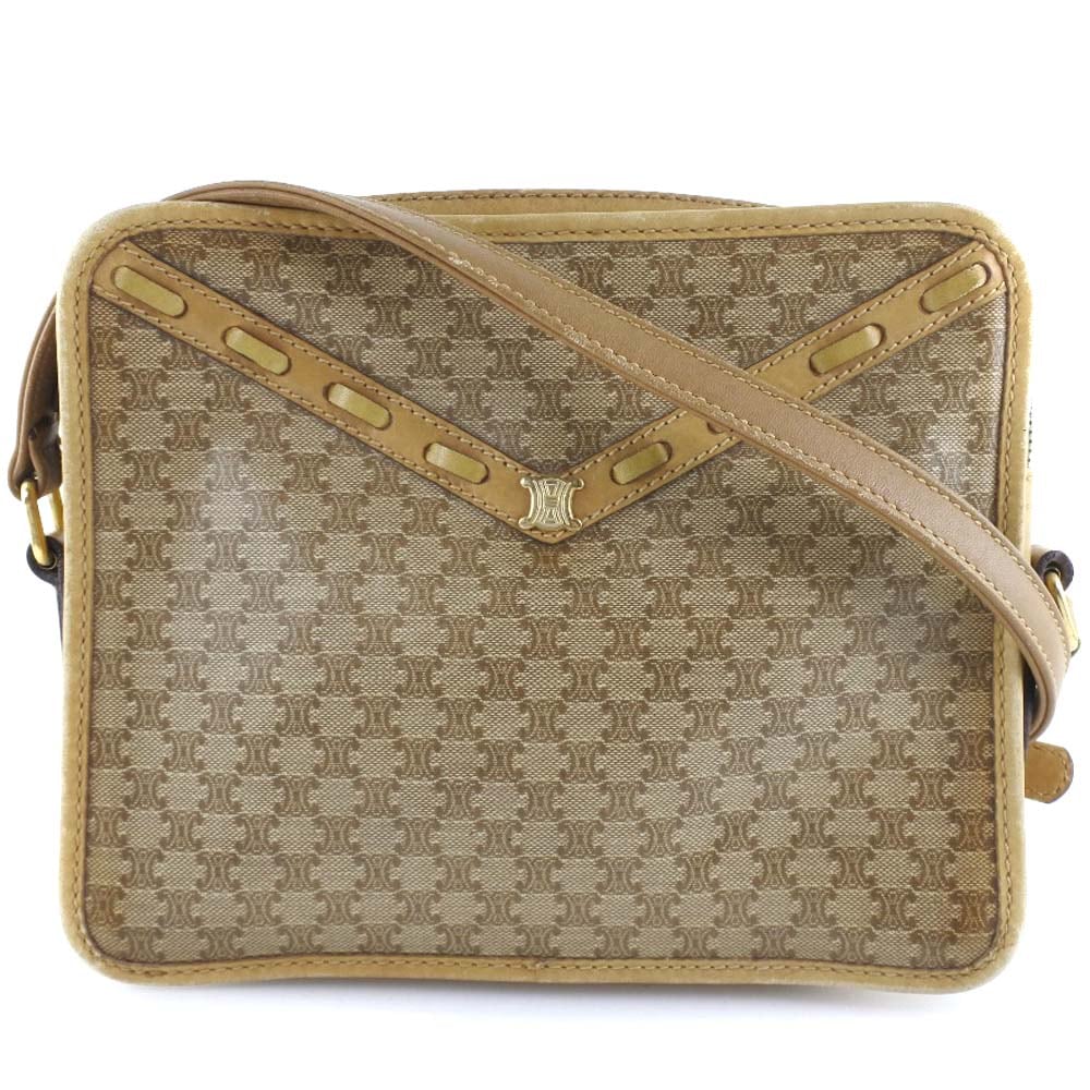 マカダム ショルダーバッグ PVC 茶 レディース 中古品