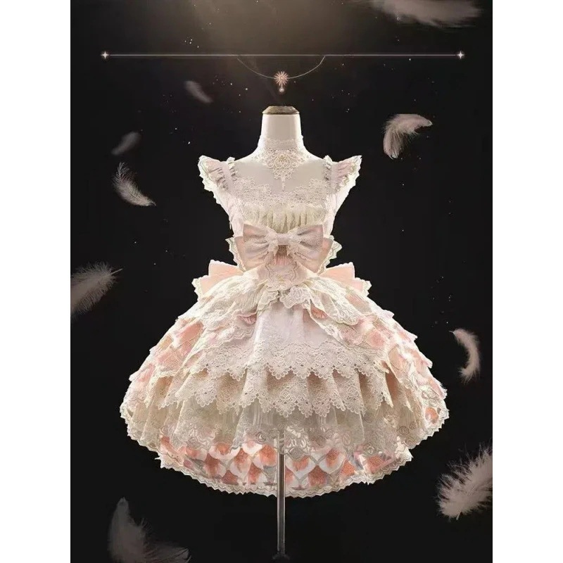 ロリータドレス JSK 甘い花嫁 ヘビードレス サスペンダー デイリートレーリングロリータ