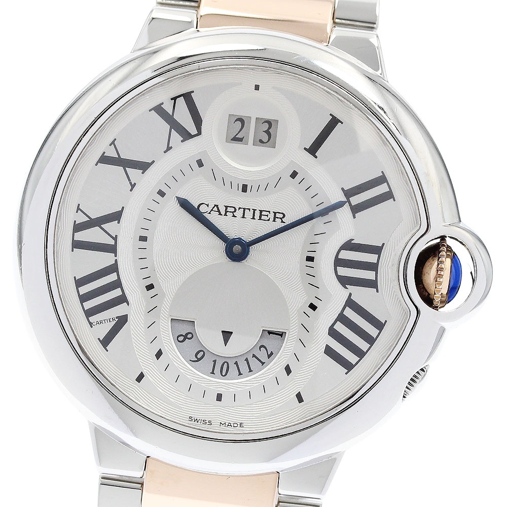 カルティエ CARTIER W6920027 バロンブルー 2タイムゾーン PGコンビ クォーツ ボーイズ _913236【中古】