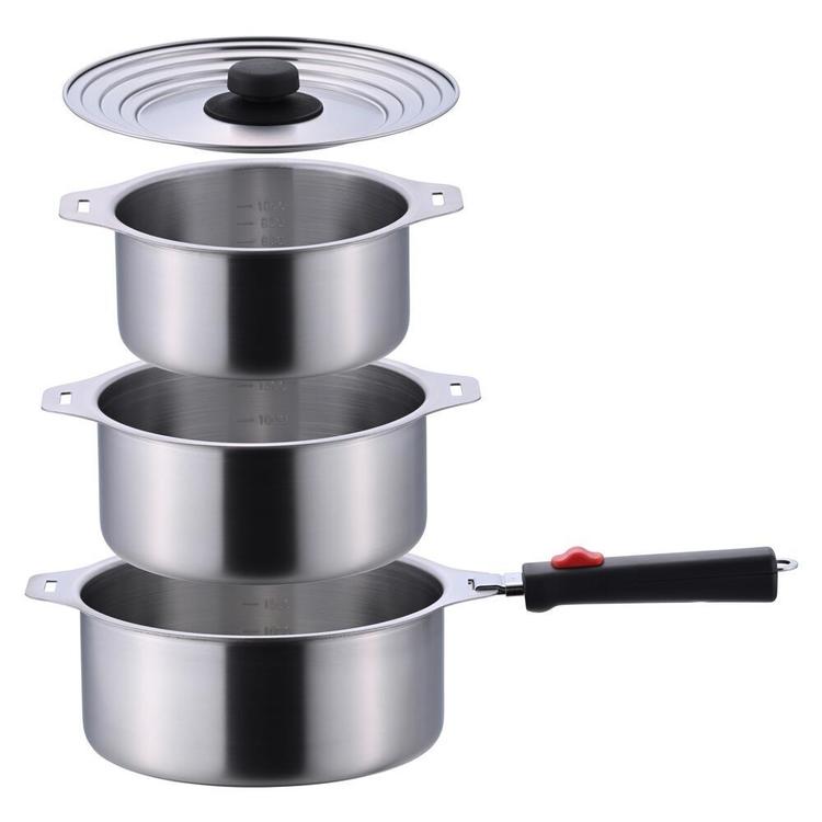 家庭用品 鍋 フライパン　越匠 着脱鍋3点セット 46464 下村企販 (B)