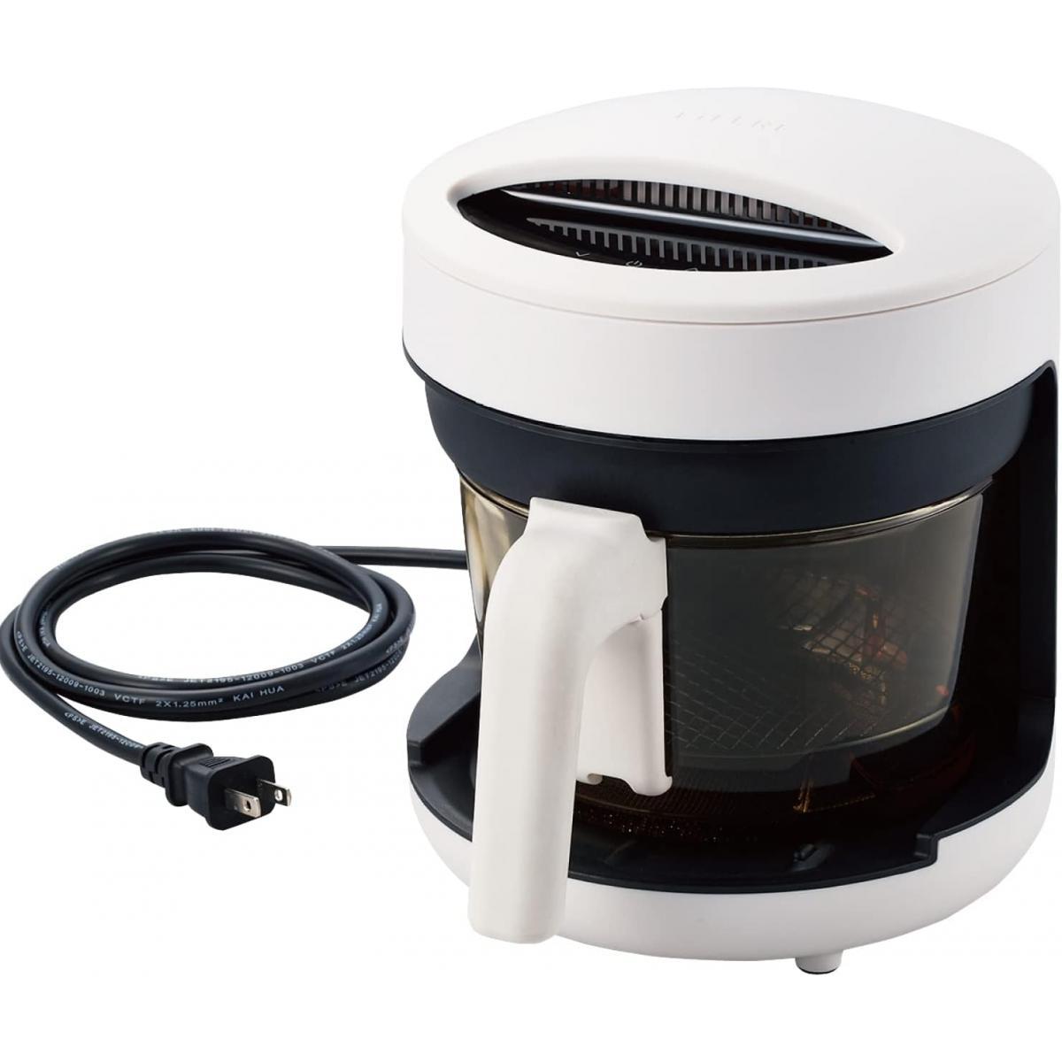 エレコム LiFERE ポット型 コンベクションオーブン ホワイト 白 HAC-AFP01WH 熱風調理 電気フライヤー フライヤー 揚げ物 リベイク 調理家電 ELECO