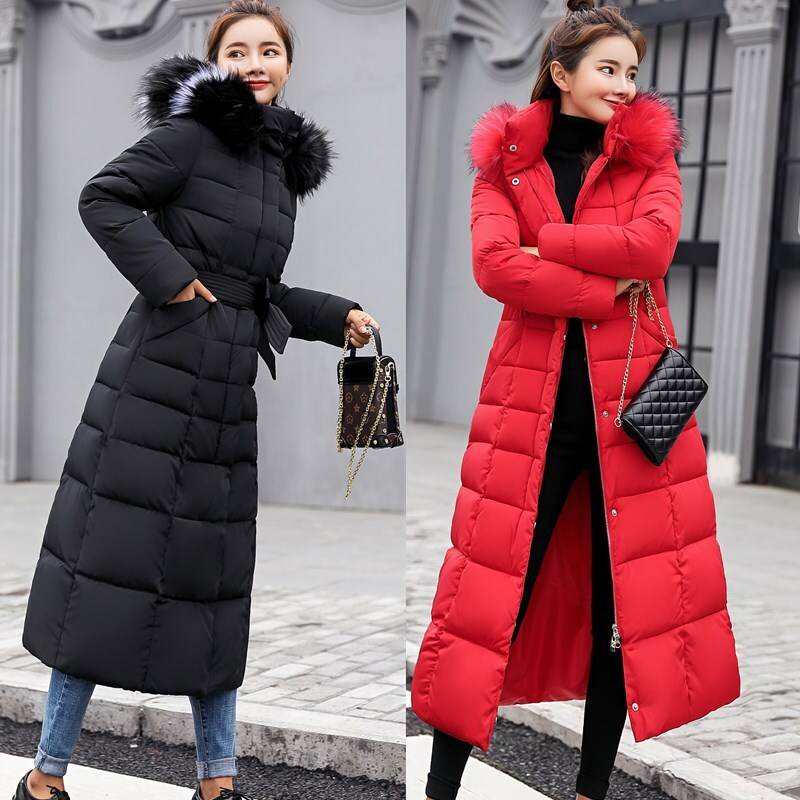 ロングコート レディース アウター コート 個性的 M L XL 2XL 3XL 大きいサイズブラック グレー レッド ホワイト キャラメル フード付き ファー付き ベルト付き アンクル丈 冬 防寒 4,624円