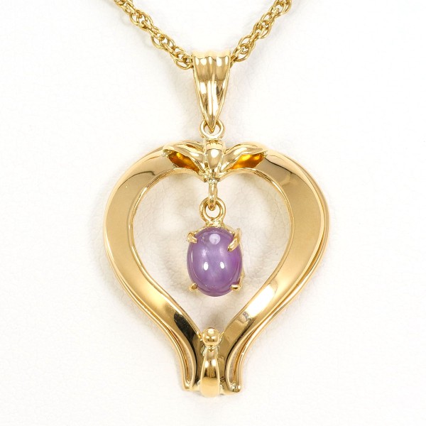 K18 18金 YG ネックレス スターサファイア カード鑑別書 ジュエリー 中古 63,360円