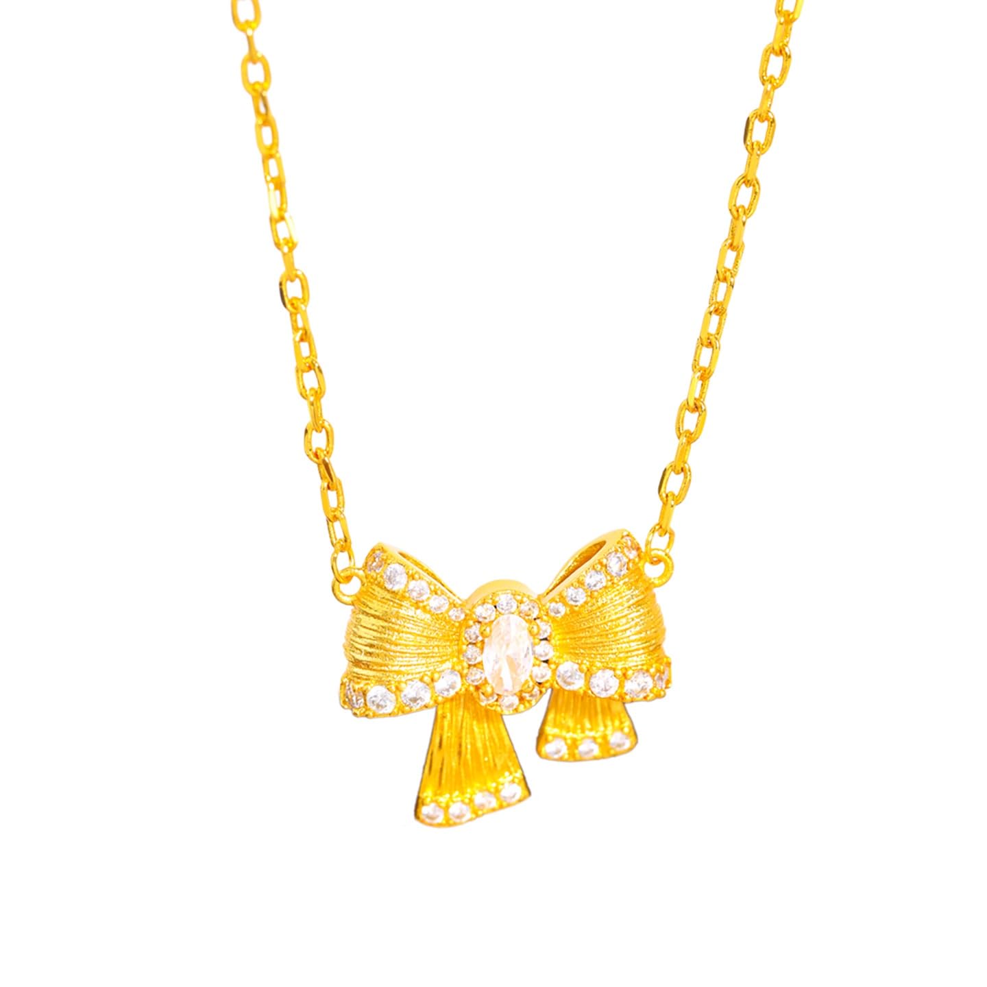レディース 18金 ネックレス K18 ジュエリー 18K ボウネックレス クリスマス 誕生日 結婚祝い ギフト 上品 かわいい 彼女へのプレゼント