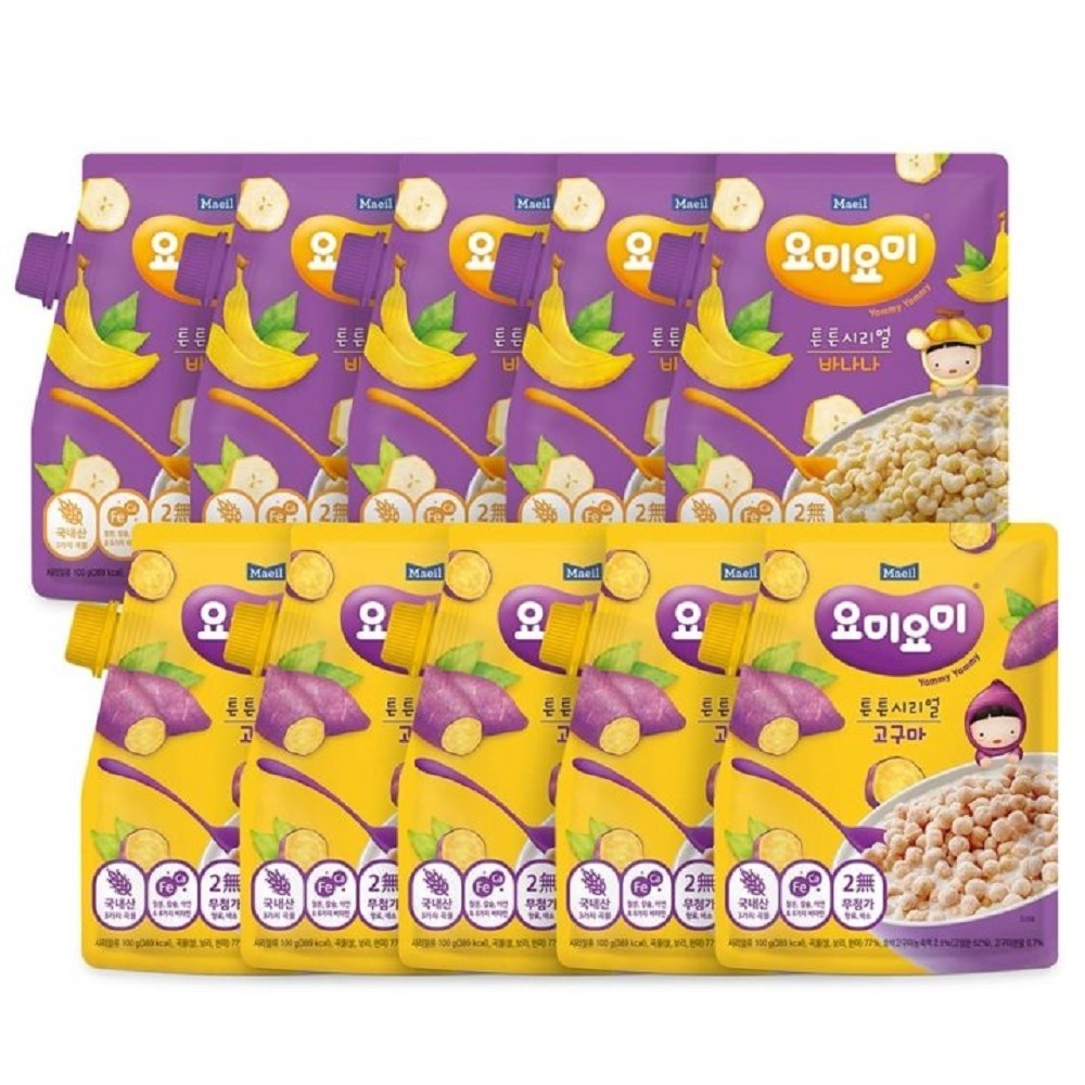 韓国-KFOOD-K MEAL-マンマミル ヨミヨミ 丈夫 シリアルバナナ サツマイモ100gx10