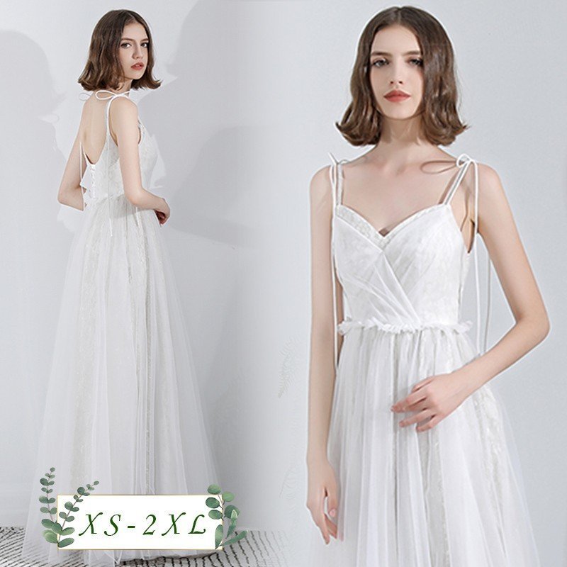 ウェディングドレス 白 二次会ドレス 花嫁ドレス クラシカル 森ガール 結婚式/二次会/披露宴 謝恩