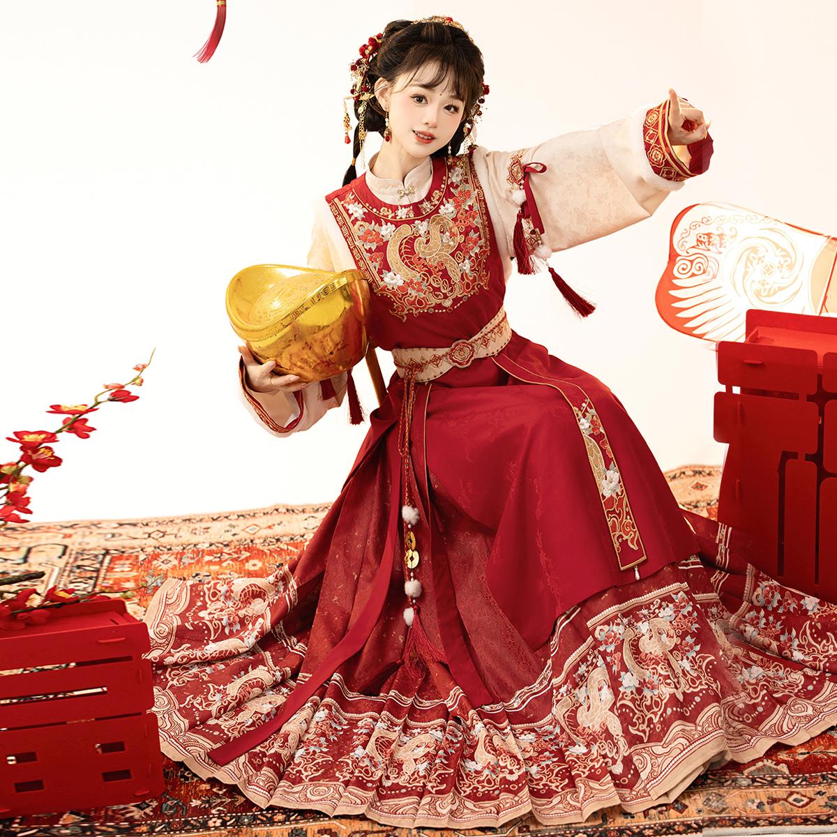 正規品祥賀瑞新韓国腰封丸首衿裏衣馬面スカートcos服セット