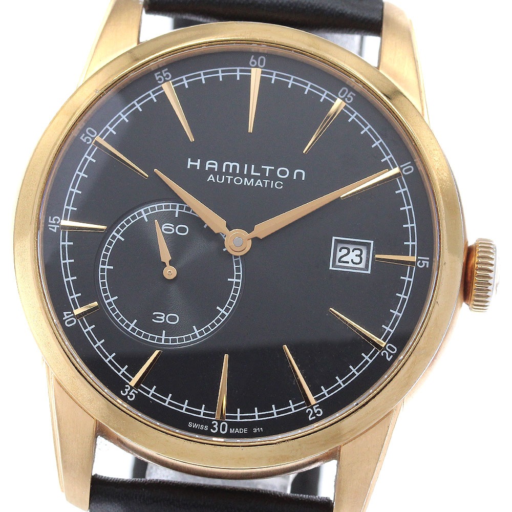 ハミルトン HAMILTON H405450 レイルロード デイト スモールセコンド 自動巻き メンズ _939718【中古】