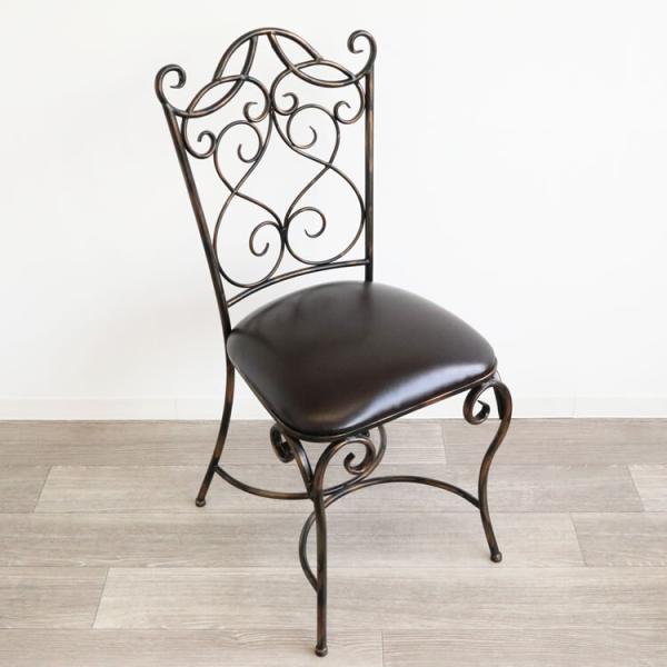 ダイニングチェア 椅子 おしゃれ アンティーク エレガント チェア いす イス インダストリアル アイアン アラベスク 座面高50cm