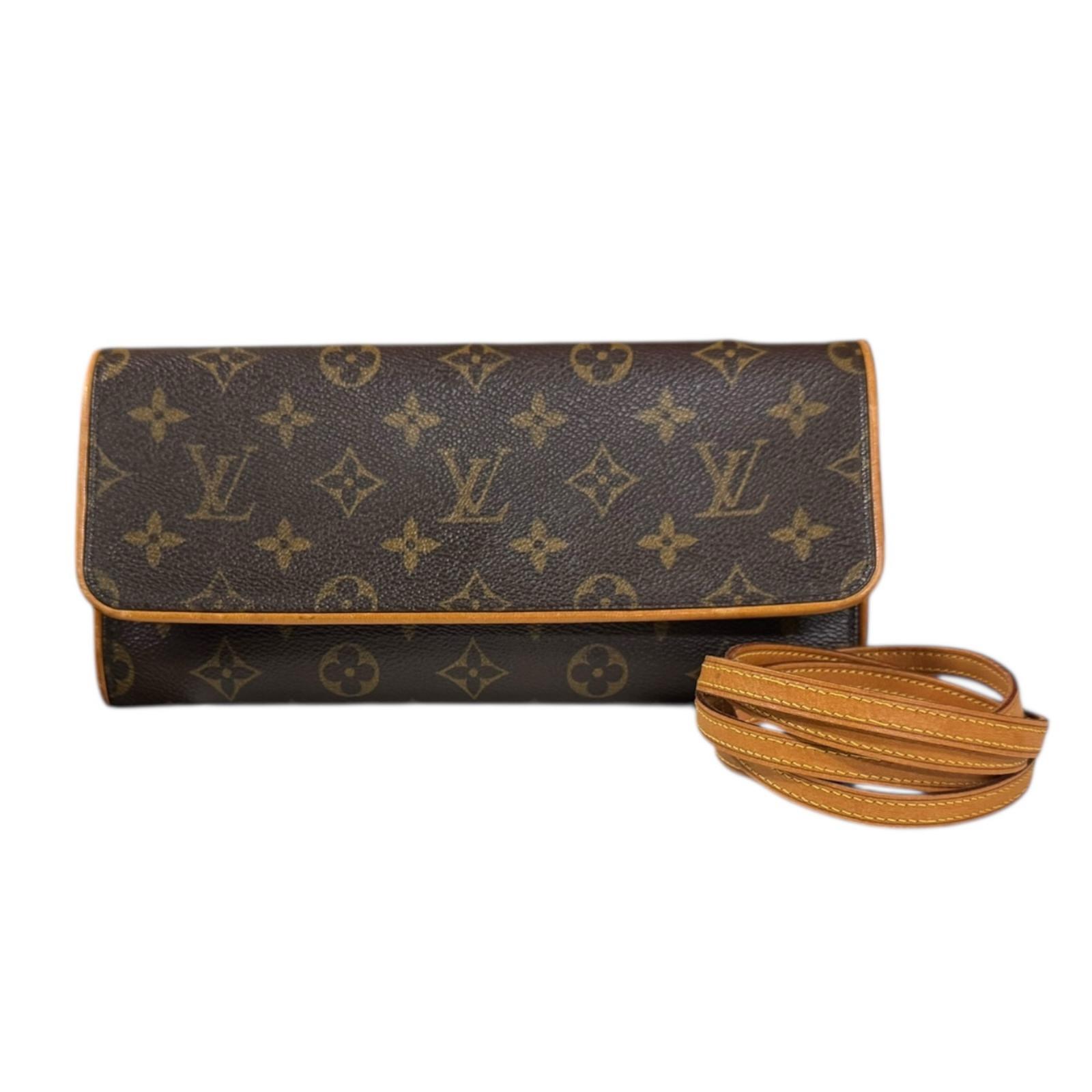 ルイヴィトン ポシェットツインGM モノグラム ショルダーバッグ モノグラムキャンバス M51852 ブラウン LOUIS VUITTON 中古