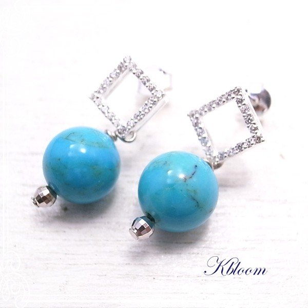 ターコイズピアス 天然石 Kbloom / ケーブルーム