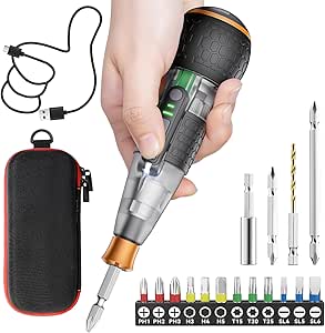 電動ドライバー 小型 【伝統革新・中が見える電動ドライバー・鬼トルク6N.m】強力 16点ビット付き 収納ケース付き USB-C充電式 高輝度LEDライト 軽量 DIY 操作簡単 女性/初心者対応 ク 4,338円