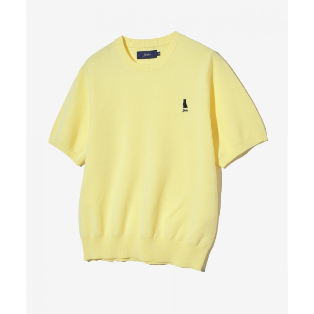 エールレディースコンフォートクールハーフスリーブニットライムイエロー