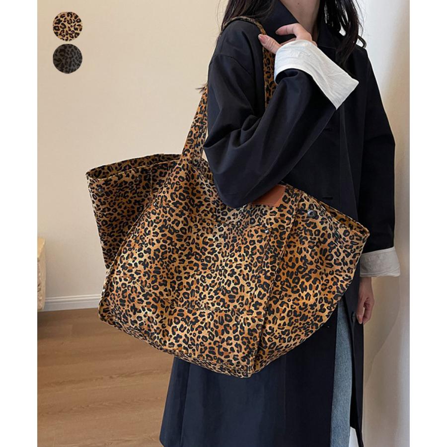 トートバッグ レオパード柄 大きめ A4 4,738円