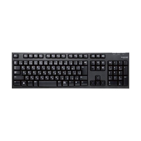 （まとめ）エレコム 2.4GHzワイヤレスフルキーボード 108キー USB接続 ブラック TK-FDM063TBK 1台(×2セット)