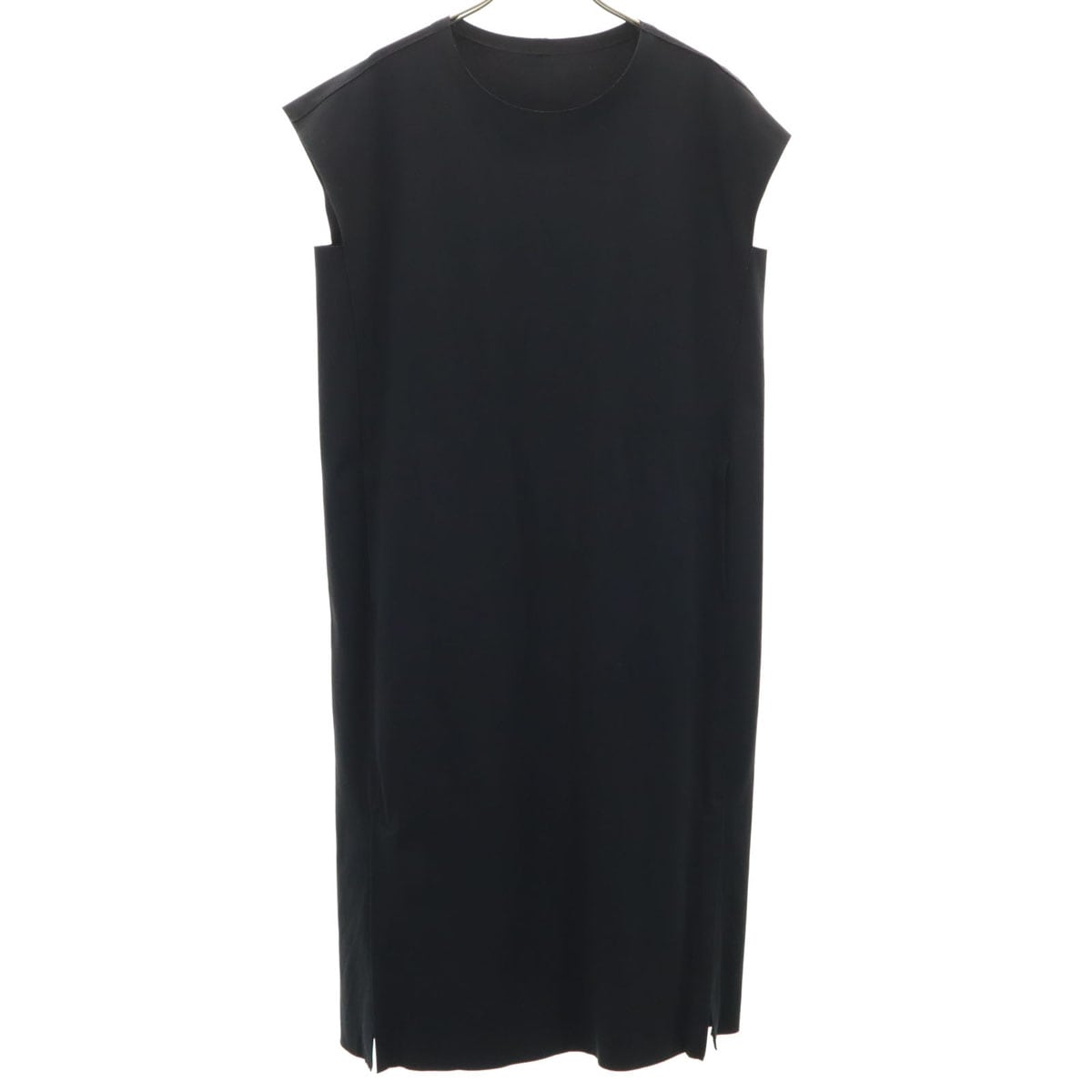 PLEATS PLEASE プリーツプリーズ 日本製 フレンチスリーブ ロングワンピース 3 黒 レディース 古着