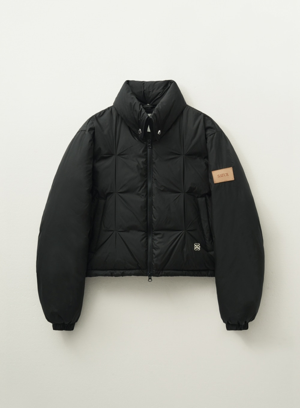 【SATUR】 (W) 2-WAY COLLAR DUCK DOWN PADDING : BLACK