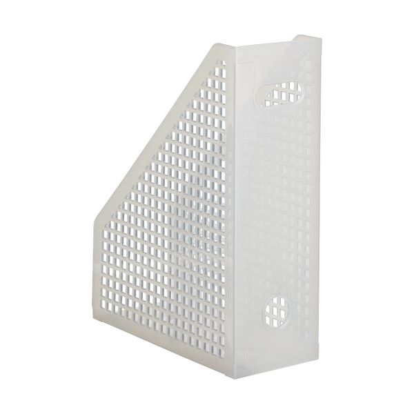 (まとめ) TANOSEE メッシュボックス A4タテ 背幅103mm クリア 1個 (×30セット)