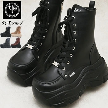 ヨースケ 厚底スニーカー ハイカット レディース 厚底ブーツ ショート 9cm 厚底フラット 【公式SHOP特典キズ補修液付】
