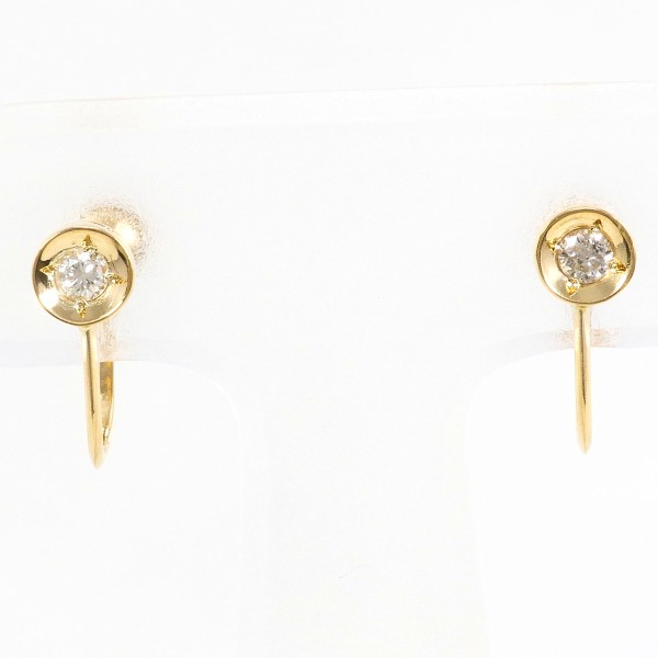 K18 18金 YG イエローゴールド イヤリング ダイヤ 0.14 ×2 ジュエリー 中古