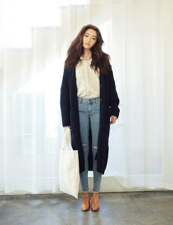 5114.ロングカーディガン（ブラック）2019 春夏 sale 春夏 sale アウター 美ライン おしゃれ シンプル 厚手 オフィス ビジネス お出かけ 女子会 普段使い 通勤 通学