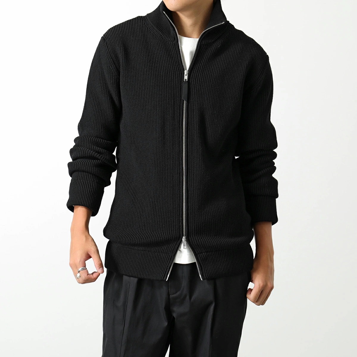 MAISON MARGIELA メゾンマルジェラ 4 14 カーディガン SI1HA0013 S17781 メンズ ドライバーズニット リブ ジップアップ ハイネック 4ステッチ カラー2色