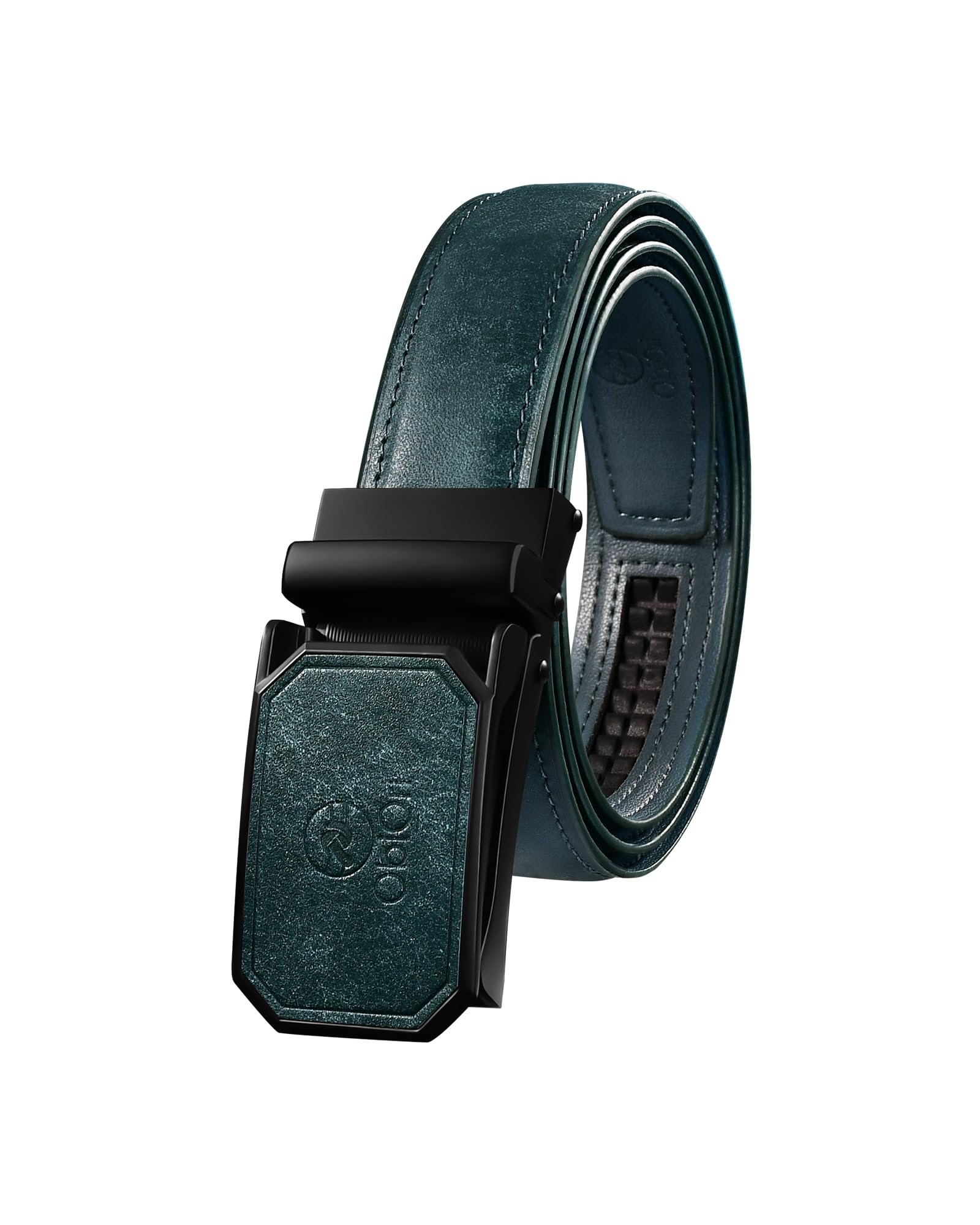 [ObiOri] ベルト メンズ 本革 プエブロレザー 日本製 オートロック式 無段階調整 穴なし カジュアル ビジネス 紳士ベルト スーツ 使いやすい サイズ調整可能 箱付き (レッド)