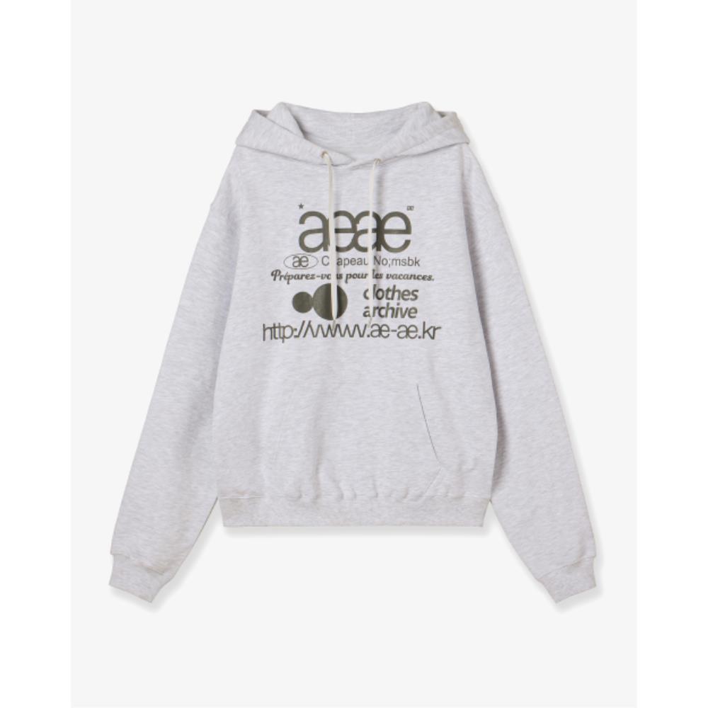 AEAE WEB LOGO LOOSED HOODIE LIGHT GREY AE45SUHD001LGY